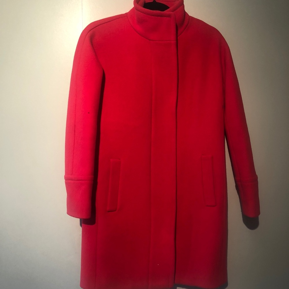 J.crew cocoon coat red wool